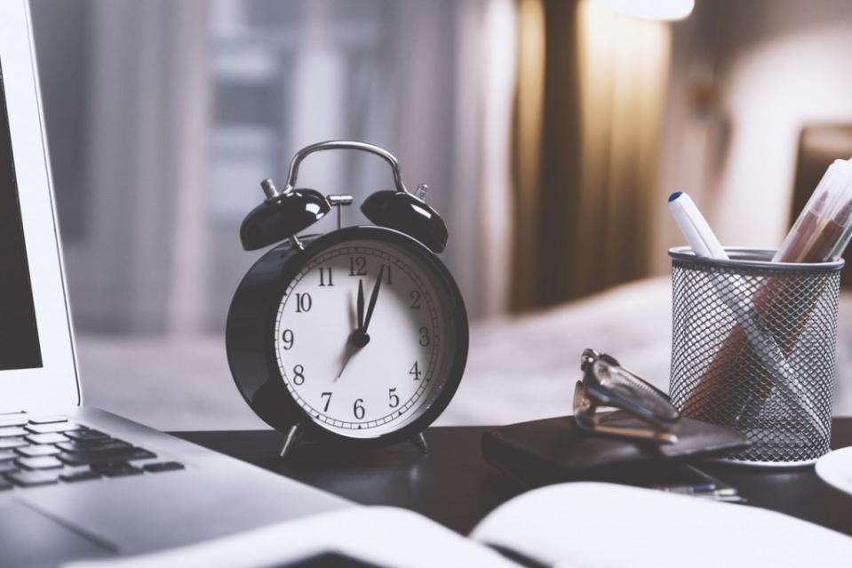 clock on work desk