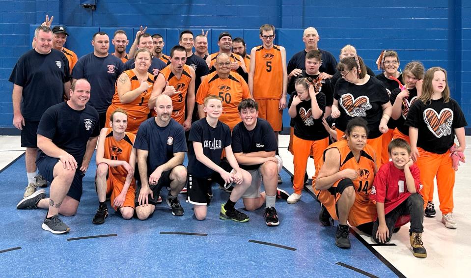 The Muskingum Tigers Special Olympics basketball team had a game against the Zanesville Fire Department for Developmental Disabilities Awareness Month on March 5 at the Singer Center. The Tigers won 56 to 54 in overtime. The Tigers Cheer Team performed at halftime.