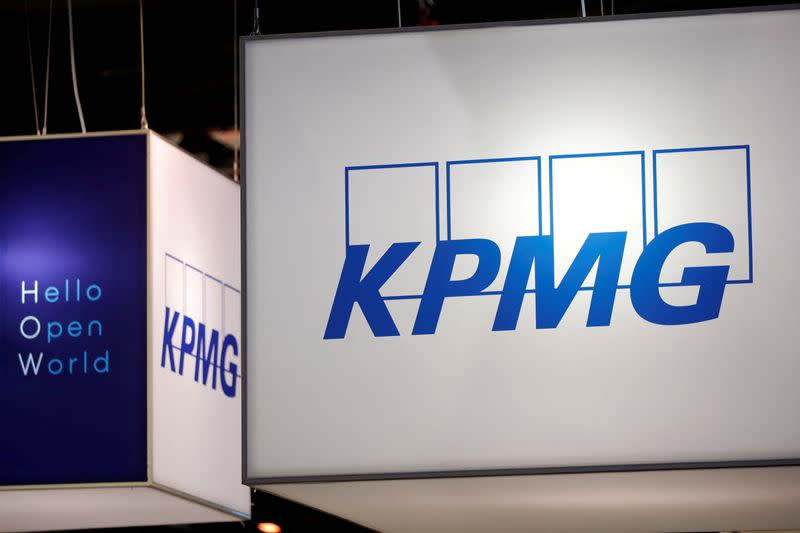 FILE PHOTO: Logo of KPMG is seen at VivaTech fair in Paris