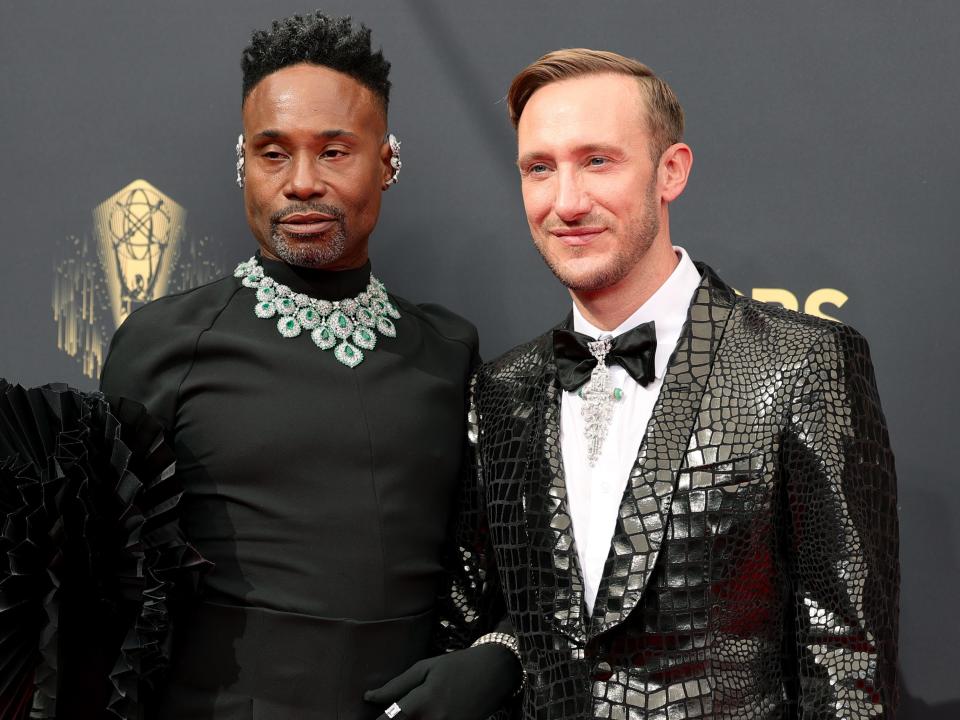 Billy Porter and Adam Smith attend the 2021 Emmys.