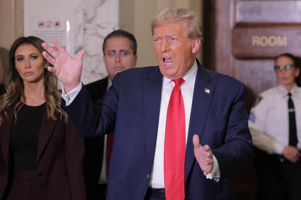 Former President Donald Trump attends the trial for his civil fraud case in New York on 17 October, 2023 (REUTERS)