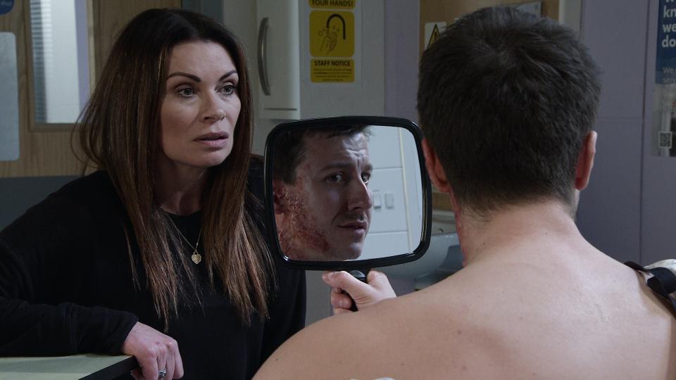 FROM ITV

STRICT EMBARGO - No Use Before 0001hrs Wednesday 19th April 2023

Coronation Street - Ep 1095051

Wednesday 19th April 2023

With Carla Barlow [ALISON KING] there for support, Ryan Connor [RYAN PRESCOTT] tells the surgeon heâ€™s ready to look at his injuries. 

Picture contact - David.crook@itv.com

This photograph is (C) ITV and can only be reproduced for editorial purposes directly in connection with the programme or event mentioned above, or ITV plc. This photograph must not be manipulated [excluding basic cropping] in a manner which alters the visual appearance of the person photographed deemed detrimental or inappropriate by ITV plc Picture Desk. This photograph must not be syndicated to any other company, publication or website, or permanently archived, without the express written permission of ITV Picture Desk. Full Terms and conditions are available on the website www.itv.com/presscentre/itvpictures/terms
