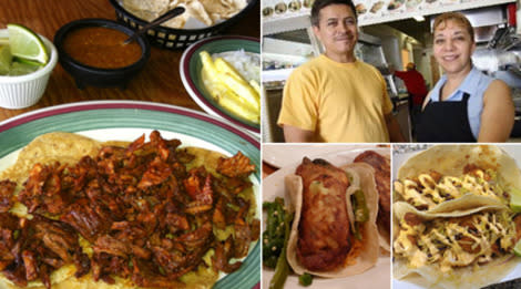 Clockwise from left: Guajillo's; La Lupita Tacos Mexicanos; Tacos Atoyac; Tacos Morelos.