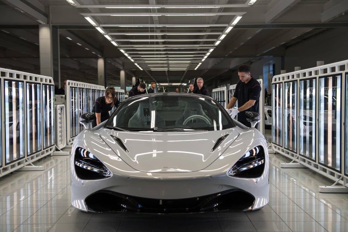 A McLaren 720S is seen on a production line in Woking (Getty)