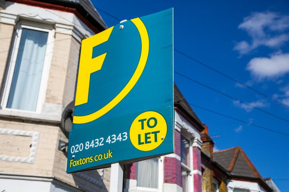 A Foxtons letting sign outside a property in London (SIPA USA/PA Images)