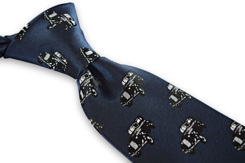 5) Classic Car Embroidered Tie