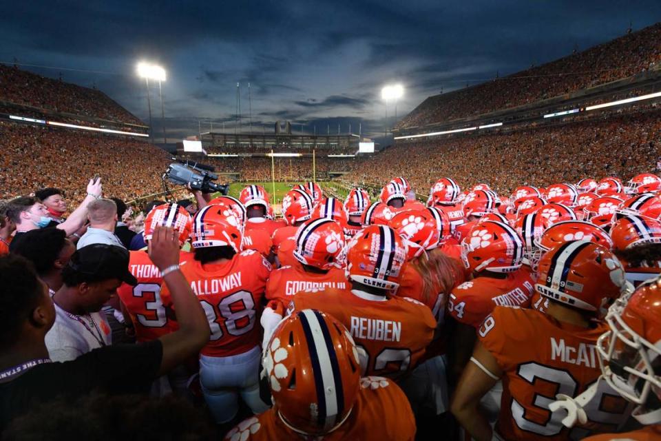 Oct 2, 2021; Clemson, South Carolina, USA; General view of the stadium prior to the game against the Boston College Eagles ad the Clemson Tigers at Memorial Stadium. Mandatory Credit: Adam Hagy-USA TODAY Sports