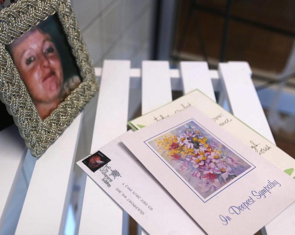 A photograph of slain Waffle House server Julie Brightwell sits on Friday Dec. 4, 2015 inside the store in Biloxi where she worked and was killed last week. Her accused killer, Johnny Max Mount, was scheduled to go to trial Monday, but it has been delayed pending a psychological evaluation.