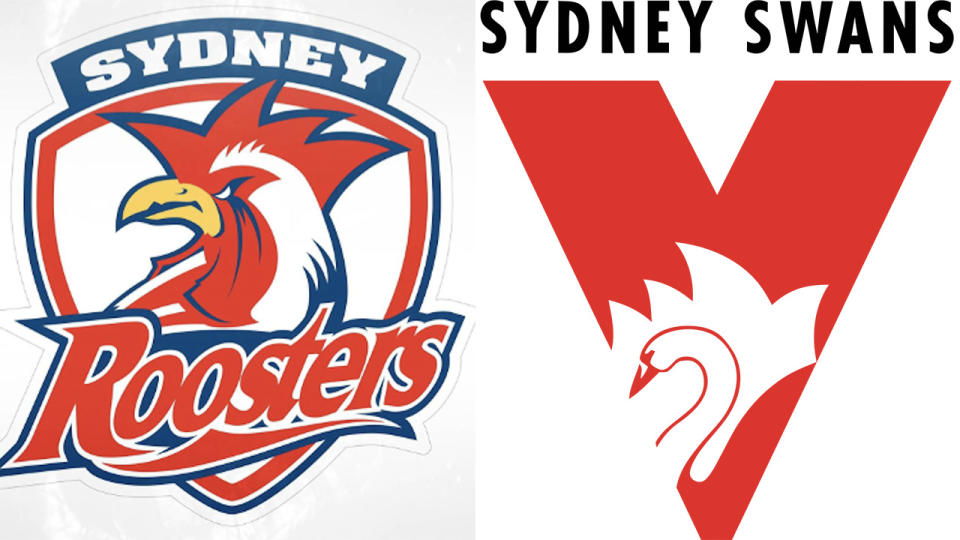 The Sydney Roosters and Sydney Swans, pictured here with the Opera House in their logos.