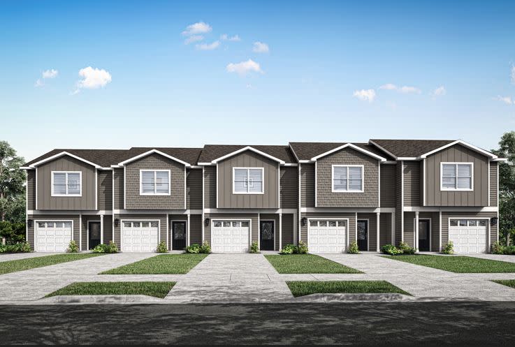 This spacious three-bedroom, two-and-a-half-bath Canton plan features with an open-concept floor plan and a one-car garage.