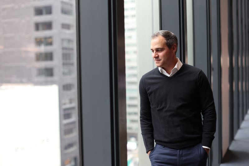 Michael de Pass, Global Head of Linear Rates Trading, poses at the Citadel Securities trading floor in Manhattan, New York City