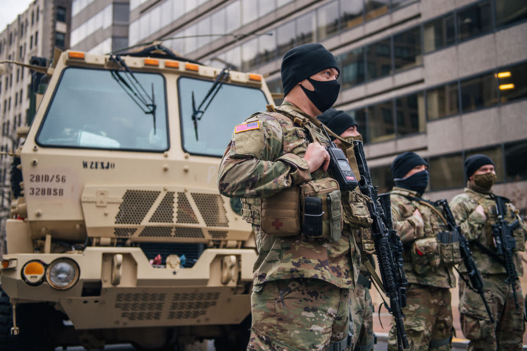 The National Guard has been called up in DC and several states throughout the country in preparation for potential violent protests at the federal and state capitols. (Getty Images)