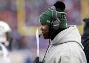 Jan 3, 2016; Orchard Park, NY, USA; New York Jets head coach Todd Bowles on the sideline during the second half against the Buffalo Bills at Ralph Wilson Stadium. Mandatory Credit: Kevin Hoffman-USA TODAY Sports