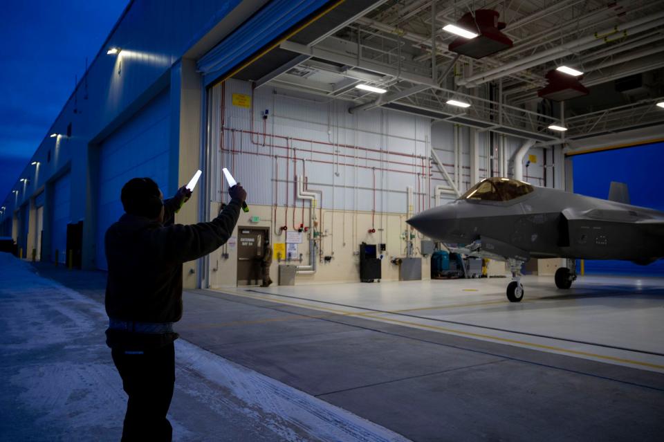 Air Force F-35A crew chief maintainer Eielson Alaska