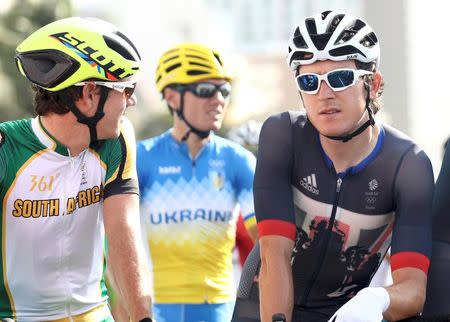 2016 Rio Olympics - Cycling Road - Final - Men's Road Race - Fort Copacabana - Rio de Janeiro, Brazil - 06/08/2016..Geraint Thomas (GBR) of United Kingdom before the start of the race REUTERS/Bryn Lennon/Pool