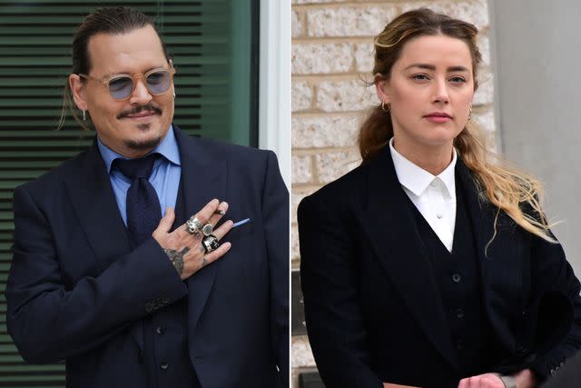 Kevin Dietsch/Getty ; Ron Sachs/Consolidated News Pictures/Getty Johnny Depp and Amber Heard in spring 2022 during their defamation trial