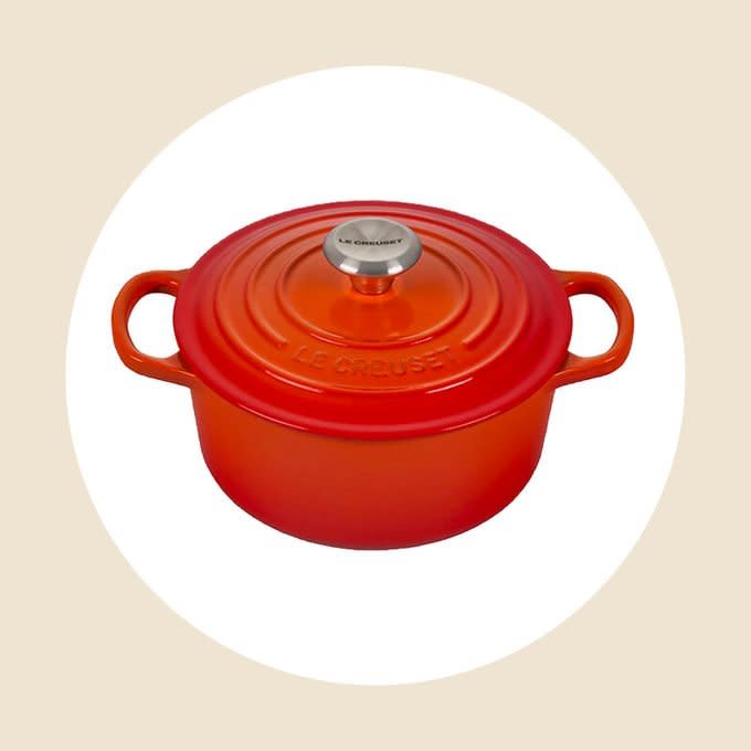 <a href="https://www.lecreuset.com/round-dutch-oven-ss-2-qt-flame/LS2501-182SS.html" rel="nofollow noopener" target="_blank" data-ylk="slk:Dutch Oven;elm:context_link;itc:0;sec:content-canvas" class="link rapid-noclick-resp">Dutch Oven</a>