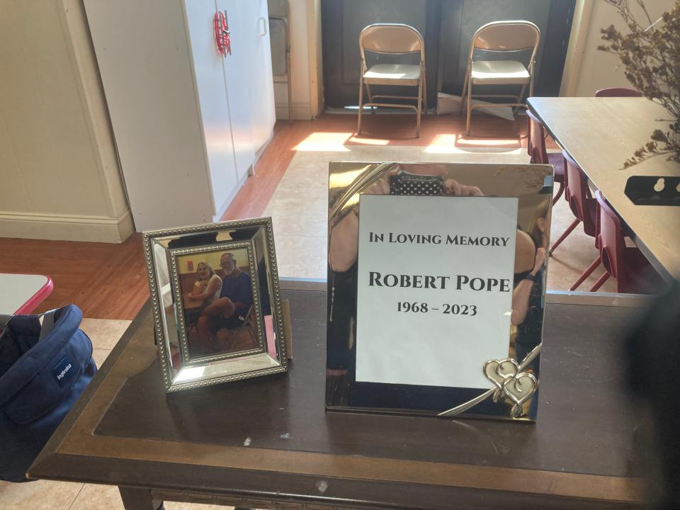 Robert Pope, 54, was remembered at a memorial service April 22, 2023 at the Calvary Full Gospel Church.  Pope was among the longtime homeless in Bucks County.  He died in January.