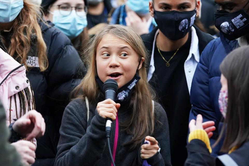 Greta Thunberg alongside fellow climate activists (Andrew Milligan/PA) (PA Wire)