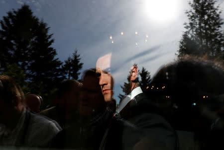 A security person keeps a watchful eye during the G-7 summit in the Charlevoix city of La Malbaie, Quebec, Canada, June 9, 2018. REUTERS/Leah Millis