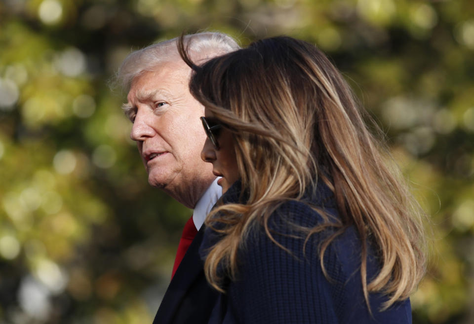 <em>The former Playboy Bunny claims she had an affair with the President when he had been married to Melania for two years (AP)</em>