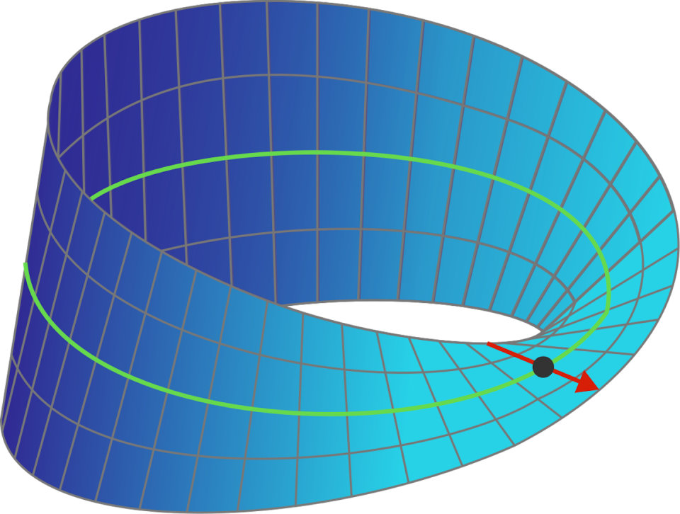 La torsión en el universo, como en una cinta de Möbius (en la imagen) permitiría la existencia de agujeros de gusano. <a href="https://www.freepng.es/hd-png/moebius.html" rel="nofollow noopener" target="_blank" data-ylk="slk:freepng;elm:context_link;itc:0;sec:content-canvas" class="link ">freepng</a>, <a href="http://creativecommons.org/licenses/by/4.0/" rel="nofollow noopener" target="_blank" data-ylk="slk:CC BY;elm:context_link;itc:0;sec:content-canvas" class="link ">CC BY</a>