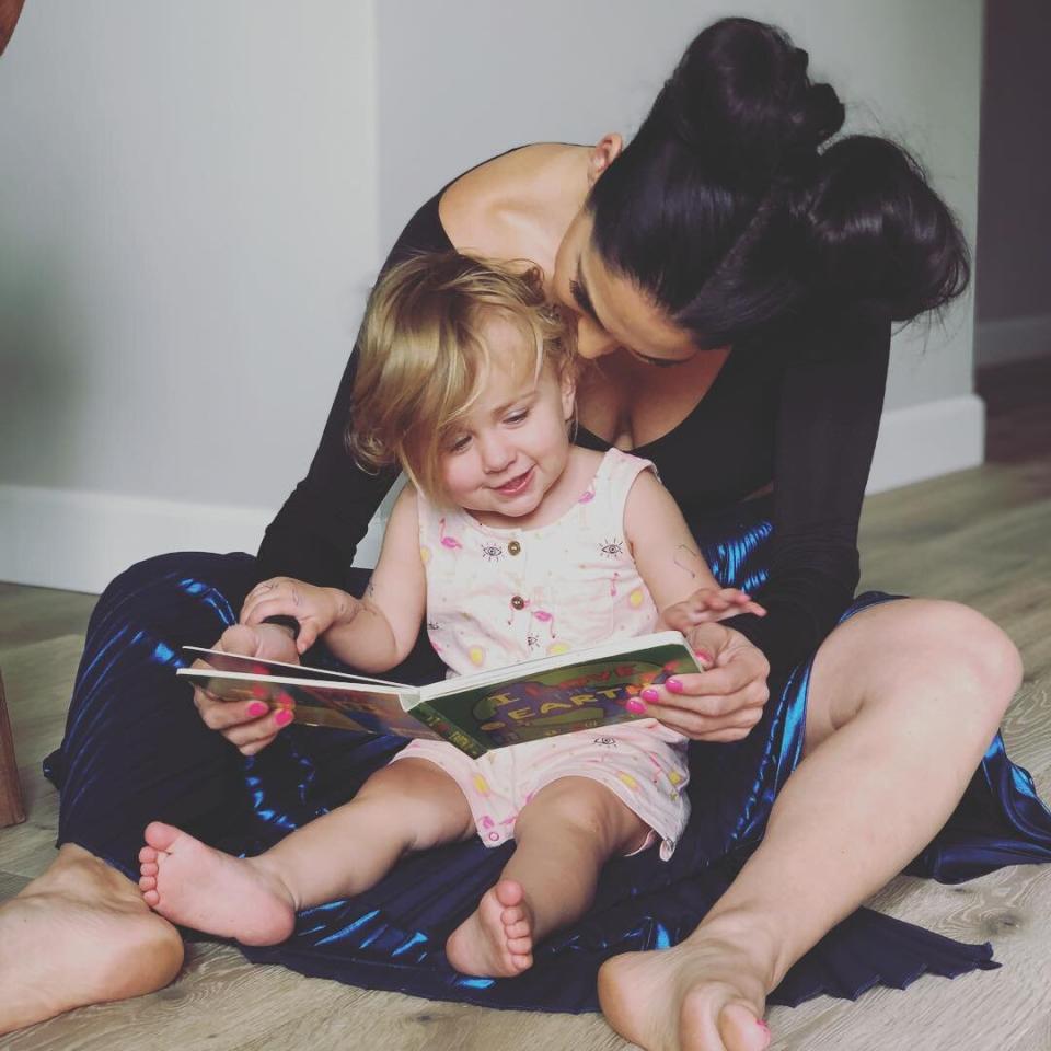 Clearly the pair have a very close bond — and a favorite reading position! 