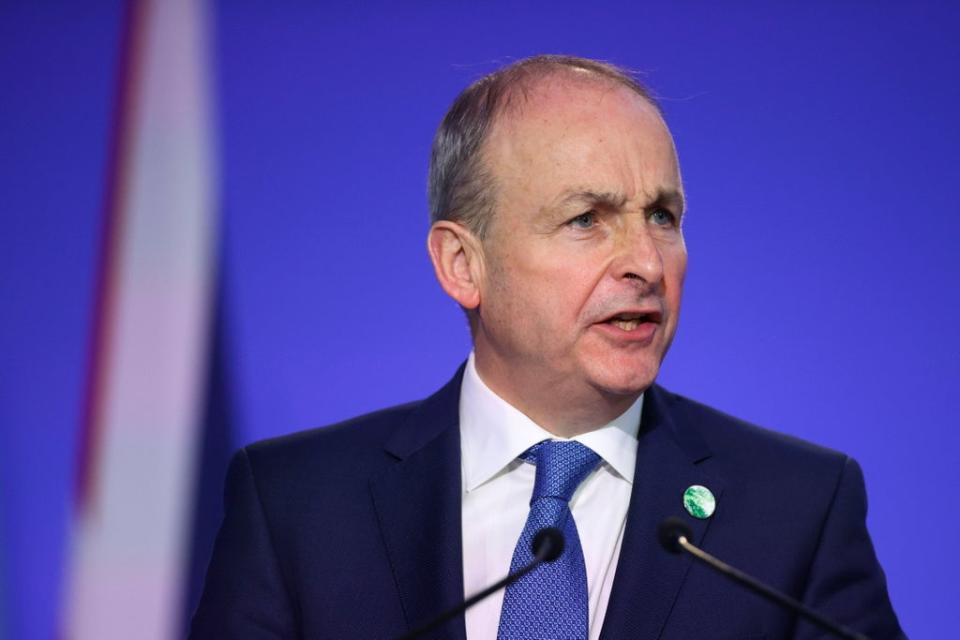 Taoiseach Micheal Martin speaking during the Cop26 summit in Glasgow. Picture date: Tuesday November 2, 2021. (PA Wire)