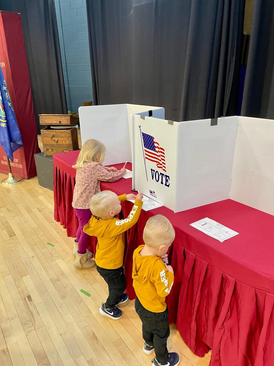 Kids in Barington vote Tuesday, March 28, 2023 on dog tag colors and naming two town vehicles.