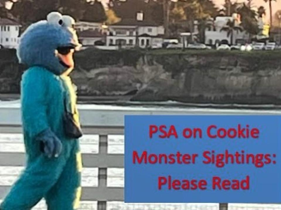 Local council issued a PSA against the Cookie Monster (@CityofSantaCruz)