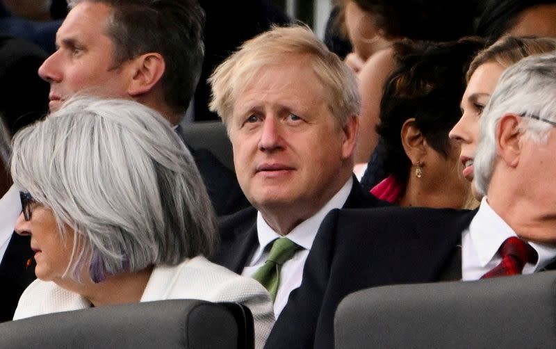 FOTO DE ARCHIVO. El primer ministro británico, Boris Johnson, asiste a la Fiesta de Platino de la reina Isabel II, en el Palacio de Buckingham, en Londres, Reino Unido