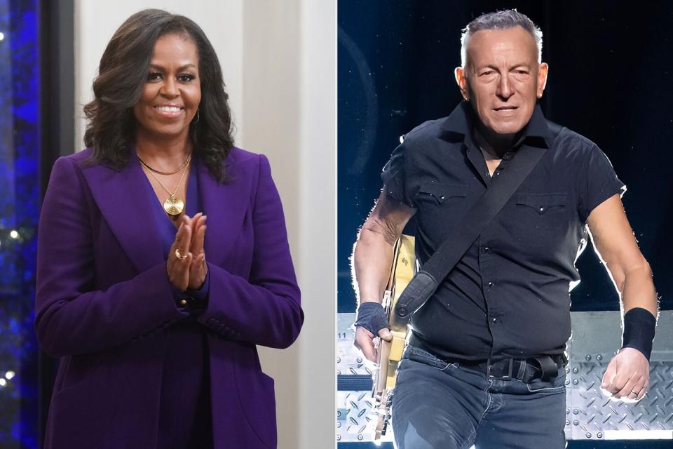 ¡Mira a Michelle Obama cantar una copia de seguridad y tocar la pandereta!  – Bruce Springsteen en concierto en España