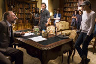 <p>Xander Berkeley as Gregory, Danai Gurira as Michonne, Andrew Lincoln as Rick Grimes, Chandler Riggs as Carl Grimes, Norman Reedus as Daryl Dixon, Alanna Masterson as Tara Chambler, Lauren Cohan as Maggie Greene, Sonequa Martin-Green as Sasha Williams (Credit: Gene Page/AMC) </p>