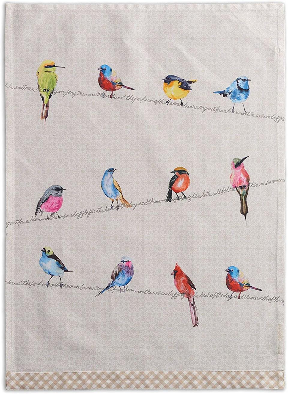 Maison d' Hermine Birdies On Wire Tea Towels, best hostess gifts