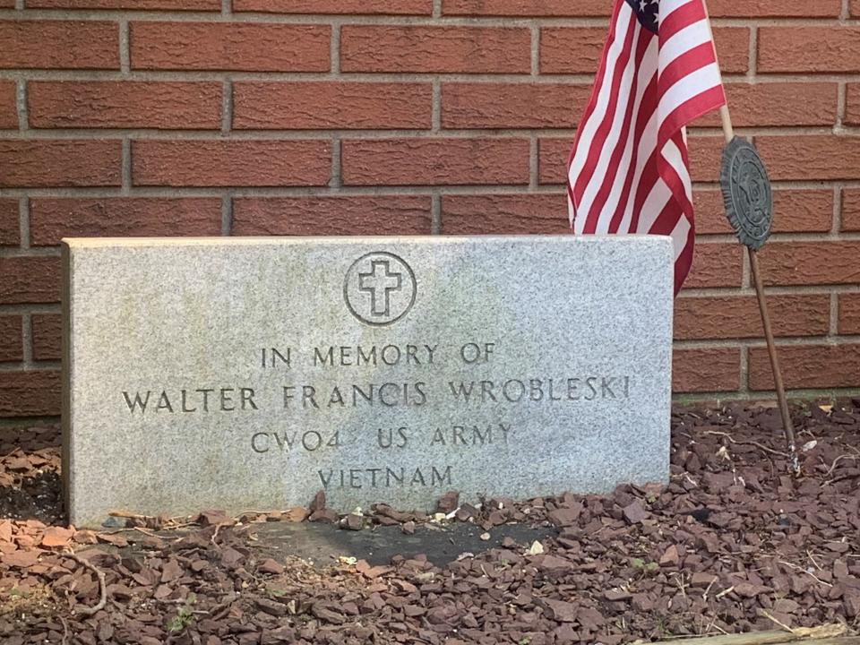 Memorial to Walter Wrobleski outside of Freehold American Legion Post 54