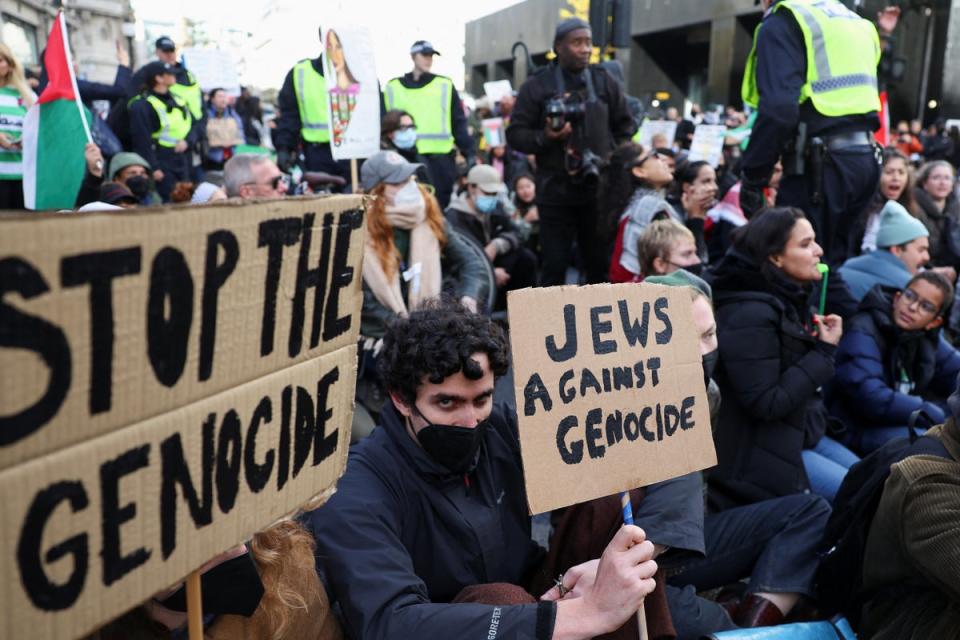 Previous protests, and counterdemonstrations, have come under scrutiny, with a small number of campaigners arrested for alleged hate crimes (Reuters)