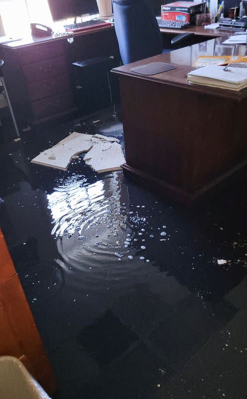 Damage is seen after a flood at USDA research facility where employees have filed whistleblower complaints in Beltsville, Maryland