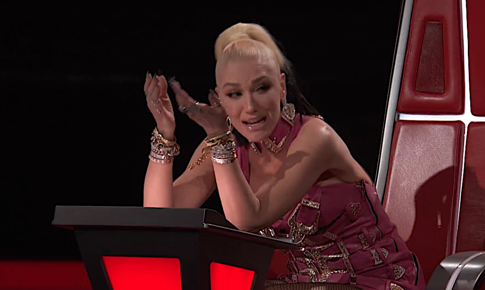 Gwen Stefani reacts to Carter Rubin's performance on 'The Voice.' (Photos: NBC)