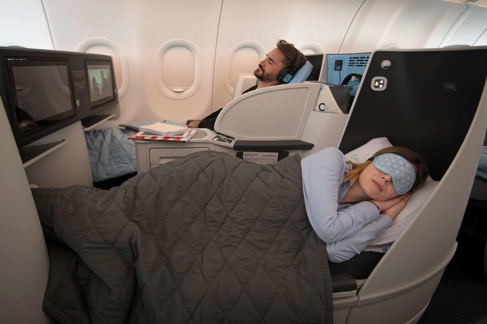 <p>COURTESY OF LA COMPAGNIE</p> La Compagnie planes have only fully flat seats.