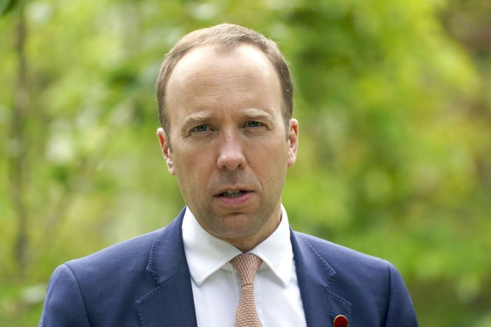 Matt Hancock is facing an investigation by the standards commissioner after allegedly “lobbying” the sleaze watchdog to influence its findings. (Steve Parsons/PA) (PA Wire)