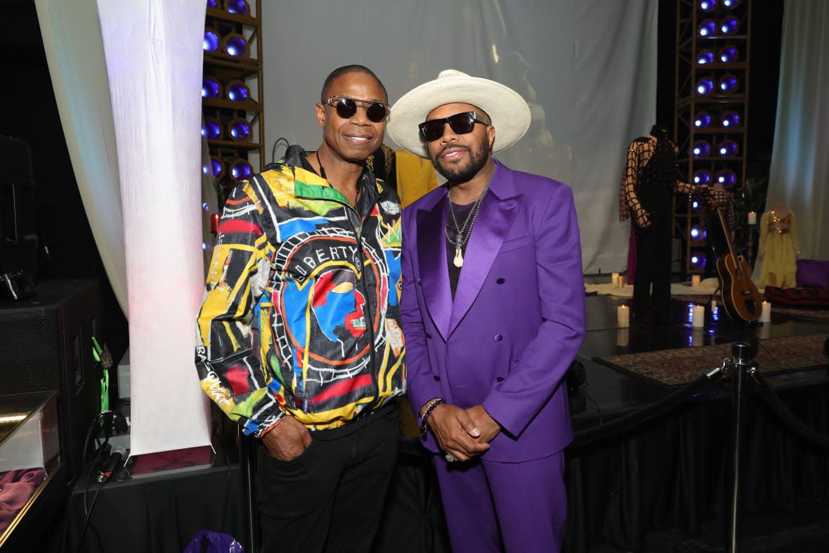 Doug E. Fresh (left) and D-Nice attend the Celebration 2023 on June 9 at Paisley Park. (Photo by Kevin Mazur/Getty Images for Paisley Park)