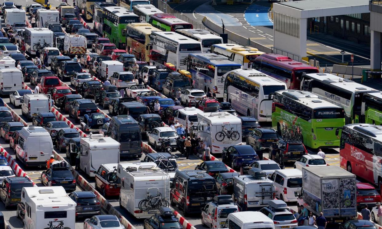 <span>Queues for ferries at the Port of Dover. France’s main concern with the new system is congestion in Dover, where British and French border controls take place.</span><span>Photograph: Gareth Fuller/PA</span>