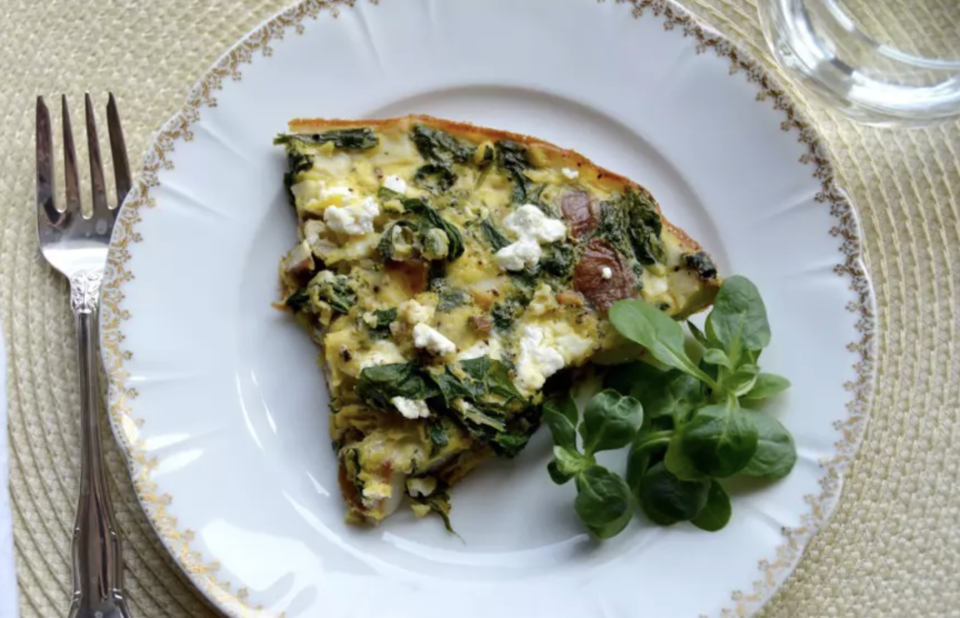 Turnip Greens and Potato Frittata