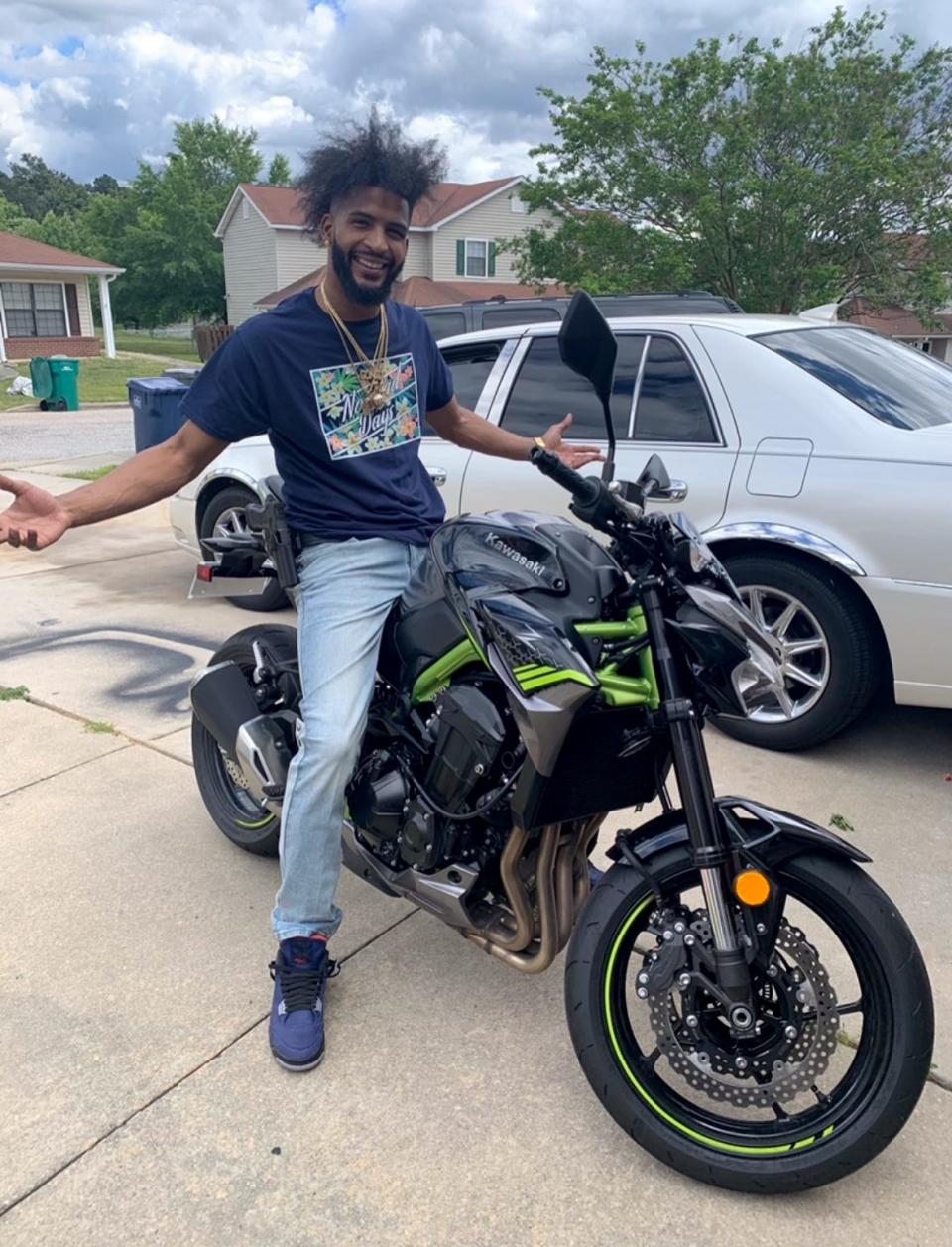 Stephen Perry Addison on his motorcycle in an undated photo. Addison was shot to death on Skibo Road in Fayetteville on Jan. 3, 2022, after another driver argued with him over how he was driving.