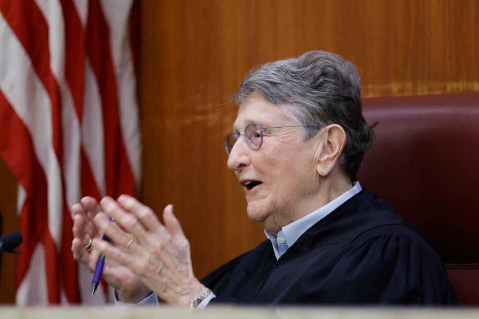 Judge Jean Toal, former Supreme Court Justice, presides over an evidentiary hearing at the Richland County Courthouse on Tuesday Jan.16, 2024. (Tracy Glantz The State, Pool)