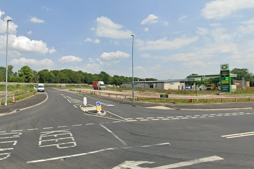 Access to the Dunball Services on the A38 Bristol Road in Bridgwater