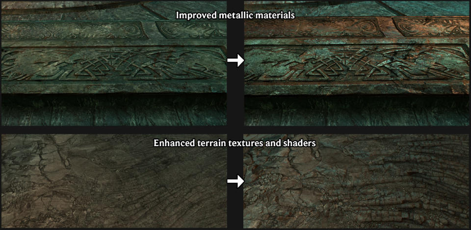 An official comparison of the graphics between Asgard's Wrath 2 running on a Quest 2 and a Quest 3