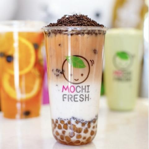 The Oreo Milk Tea with boba from Mochi Fresh in Tempe.