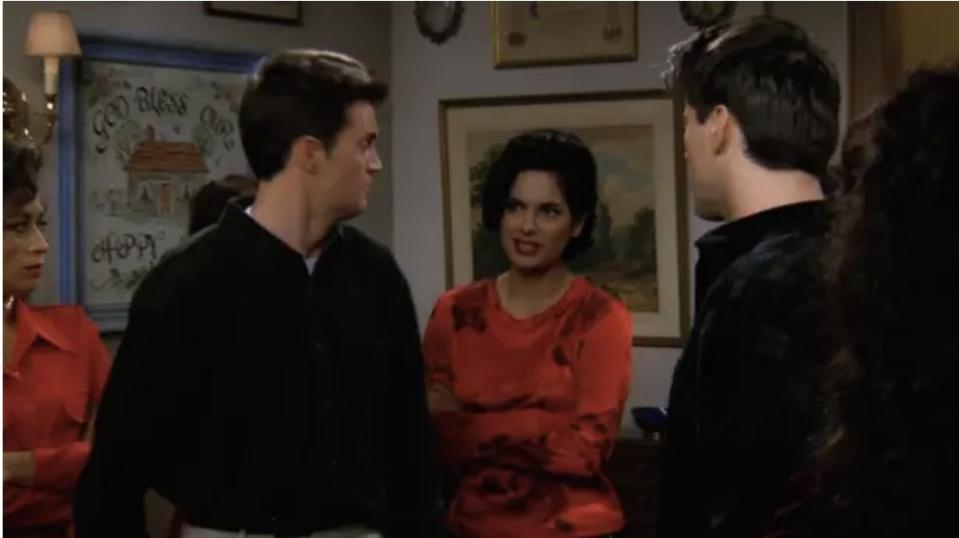 Chandler looking at one of the sisters