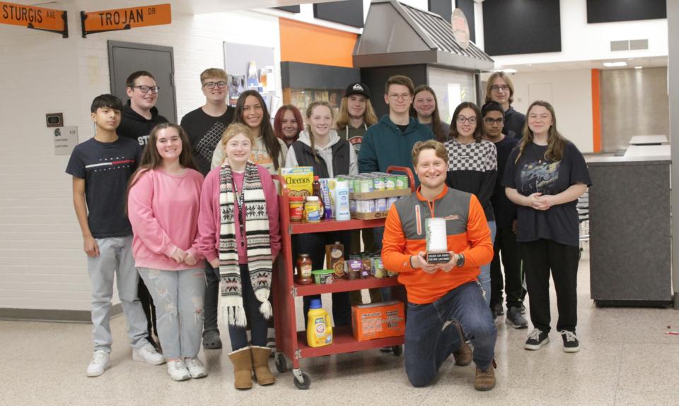 Sturgis High School students, and freshmen class advisor Matt Henningsen, brought in more than 1,000 donations for the Salvation Army this year.